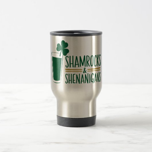 Mug De Voyage Shamrocks et Shenanigans : Conception de la Saint  (Centre)