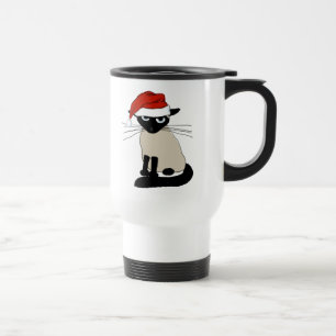 Mug De Voyage Siamese Santa Claus Noël Chat drôle de vacances