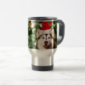 Mug De Voyage Sibérie Husky Arbre de Noël Ornements Snowman (Devant droit)