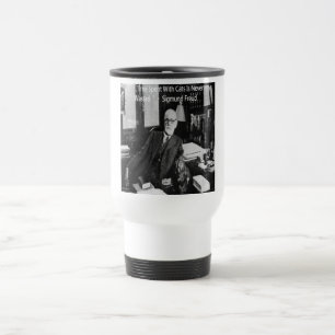 Mug De Voyage Sigmund Freud Dans Son Bureau & Citation de Chat D