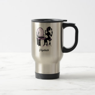 Mug De Voyage Silhouette chic de Fashionista de pourpre et de