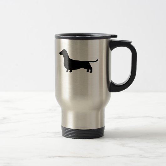 Mug De Voyage Silhouette de chien teckel (Droit)