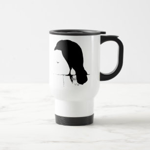 Mug De Voyage Silhouette de Raven - Goth vintage Ravens et