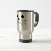 Mug De Voyage Silhouette du visage du phoque (Devant droit)