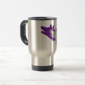 Mug De Voyage Silhouette main Wolf pourpre (Devant gauche)