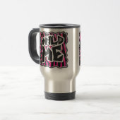 Mug De Voyage Silhouette noir et rose chaud Zèbre (Devant gauche)