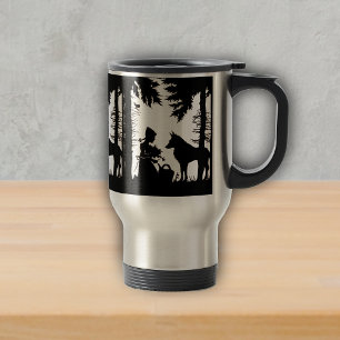 Mug De Voyage Silhouette Noire Rouge Hood Wolf Woods