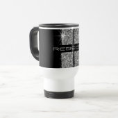 Mug De Voyage Silver Racing Stripe Sparkly Personnalisé (Devant gauche)