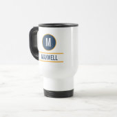 Mug De Voyage Simple initial moderne | Nom du monogramme personn (Devant gauche)