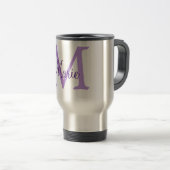 Mug De Voyage simple minimal add name monogram pink red throw (Devant droit)