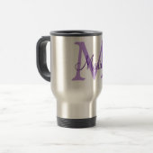 Mug De Voyage simple minimal add name monogram pink red throw (Devant gauche)