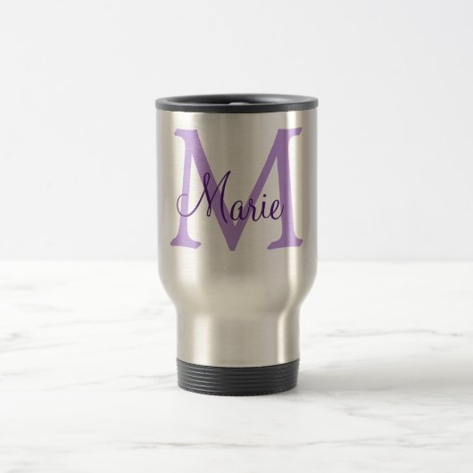 Mug De Voyage simple minimal add name monogram pink red throw (Centre)