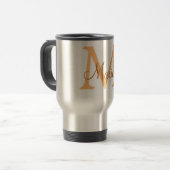 Mug De Voyage simple minimal ajouter nom monogramme orange marro (Devant gauche)