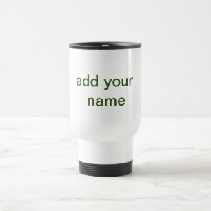 Mug De Voyage Simple minimal vert ajoutez votre texte nom photo