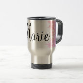 Mug De Voyage simple rose clair minimal ajouter votre nom texte (Devant droit)