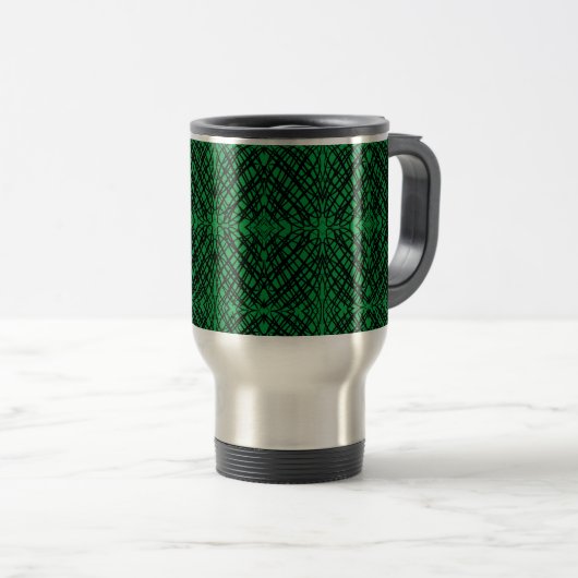 Mug De Voyage Simple Scribble | Carreaux miroir | Vert | (Devant droit)