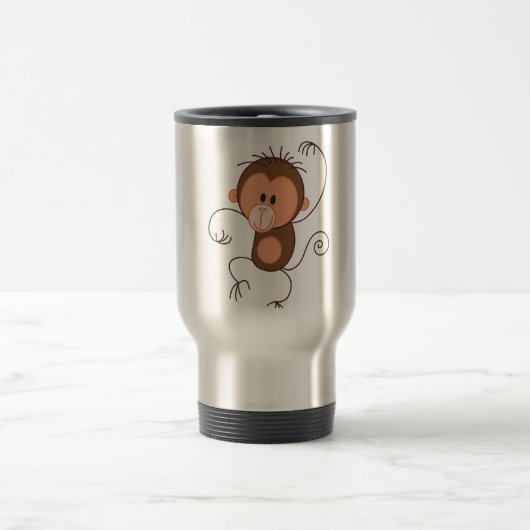 Mug De Voyage Singe mignon de danse (Centre)