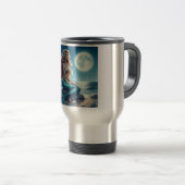 Mug De Voyage Sirène sur la plage la nuit (Devant droit)