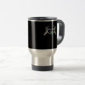 Mug De Voyage Skeleton Coeur main Mardi Gras (Devant droit)