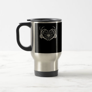 Mug De Voyage Skeleton Coeur main Spiderweb Halloween Cobweb Par