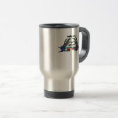 Mug De Voyage Skeleton conception de coeur main (Devant droit)