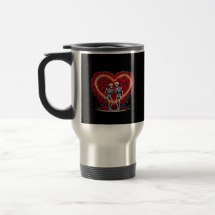 Mug De Voyage Skeleton Couple Tenant Les Mains Dans Un Coeur De 