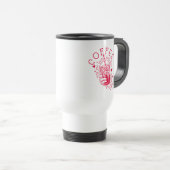 Mug De Voyage Skeleton Hand Coffee Red Hearts Gothic (Devant droit)