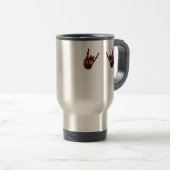 Mug De Voyage Skeleton Hand Heart Roll & Red Classic (Devant droit)