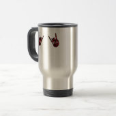 Mug De Voyage Skeleton Hand Heart Roll & Red Classic (Devant gauche)