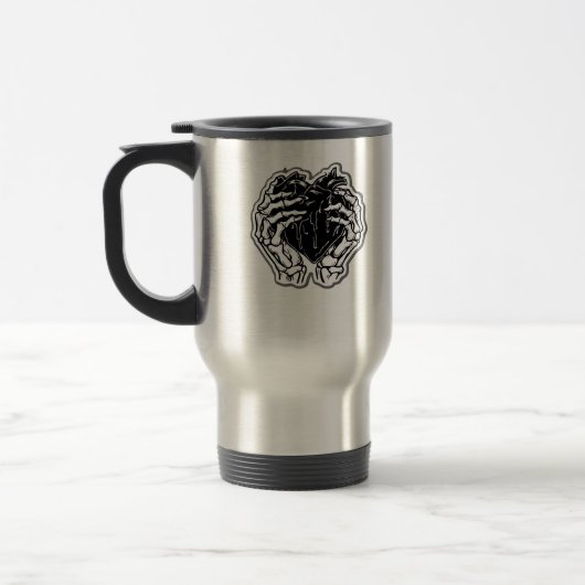 Mug De Voyage Skeleton Heart Hands Drôle (Gauche)