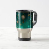 Mug De Voyage Skeleton Keys on Green Background (Devant droit)