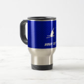 Mug De Voyage Ski bleu de neige (Devant gauche)