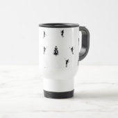 Mug De Voyage Ski Moderne Ski Noir & Blanc Ski Thème Ski (Devant droit)