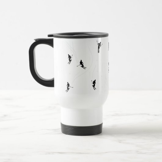 Mug De Voyage Ski Moderne Ski Noir & Blanc Ski Thème Ski (Gauche)