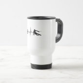 Mug De Voyage Ski - Ski Heartbeat (Devant droit)