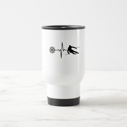 Mug De Voyage Ski - Ski Heartbeat (Centre)