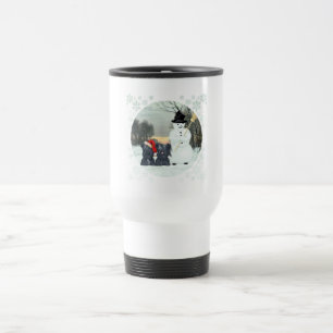 Mug de voyage Skye Terriers & Bonhomme de neige