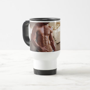 Mug De Voyage SlipperyJoe cheminée homme musclé six pack abs