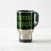 Mug De Voyage SlipperyJoe's 69 code binaire dynamique ordinateur (Devant droit)