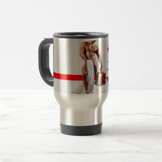 Mug De Voyage SlipperyJoe's Christmas shopping livre blanc spira (Devant gauche)