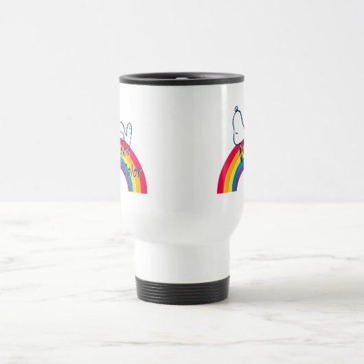 Mug De Voyage Snoopy | Rêver en couleur arc-en-ciel (Centre)