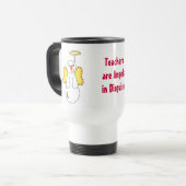Mug De Voyage Snowman Angel avec enseignant dire (Devant gauche)