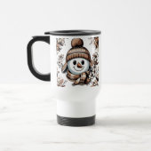 Mug De Voyage Snowman : Conception florale symétrique avec hiver (Gauche)