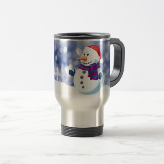 Mug De Voyage Snowman hiver Joyeux Noël neige (Devant droit)