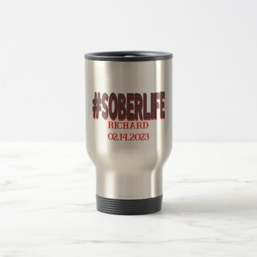 MUG DE VOYAGE #SOBERLIFE DATE DU SOBER PERSONNALISÉ (Centre)