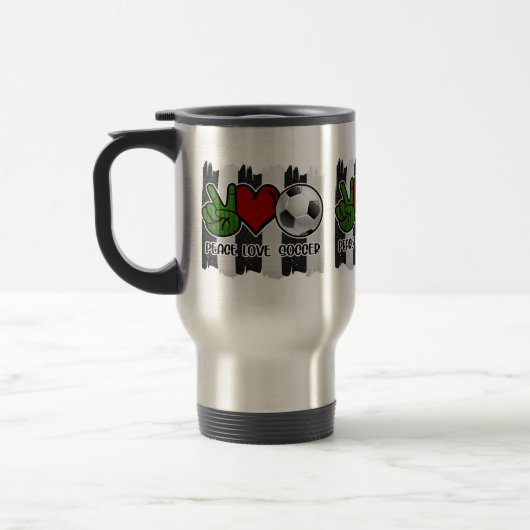 Mug De Voyage Soccer paix et amour (Gauche)
