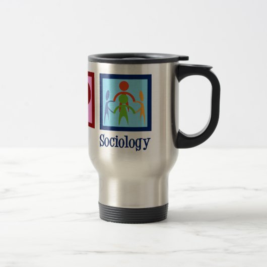 Mug De Voyage Sociologue Peace Love Professeur de sociologie (Droit)