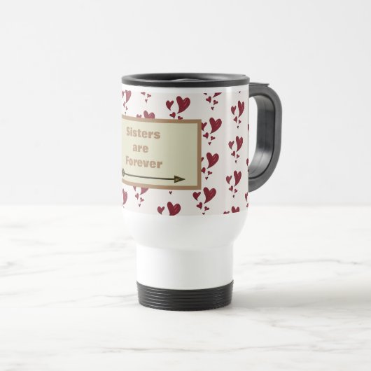 Mug De Voyage Soeur sont pour toujours Motif de coeur Arrow frèr (Devant droit)