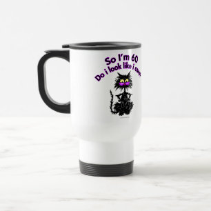 Mug De Voyage soixantième Cadeaux de chat d'anniversaire
