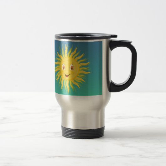 Mug De Voyage Soleil Avec Lignes Circulaires (Droit)